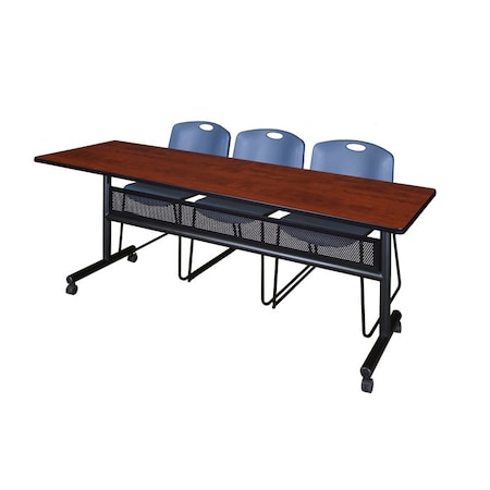 Kobe Rectangle FlipTop Table, 84" W, 29" H, Laminate Top, Cherry MKFTM8424CH44BE